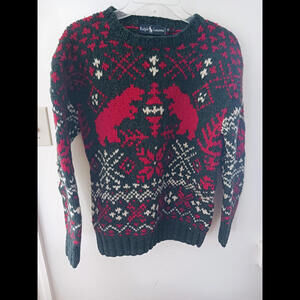 Vintage Ralph Lauren Nordic Hand Knit Wool 38" Women's Sweater